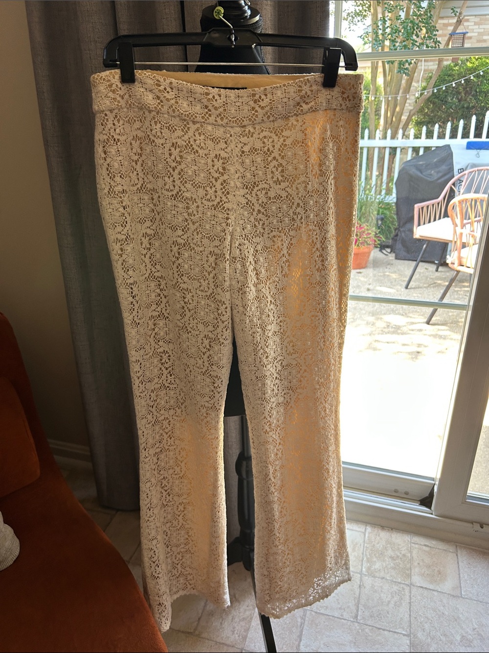 Moda International Cream Lace Wide-Leg Pants